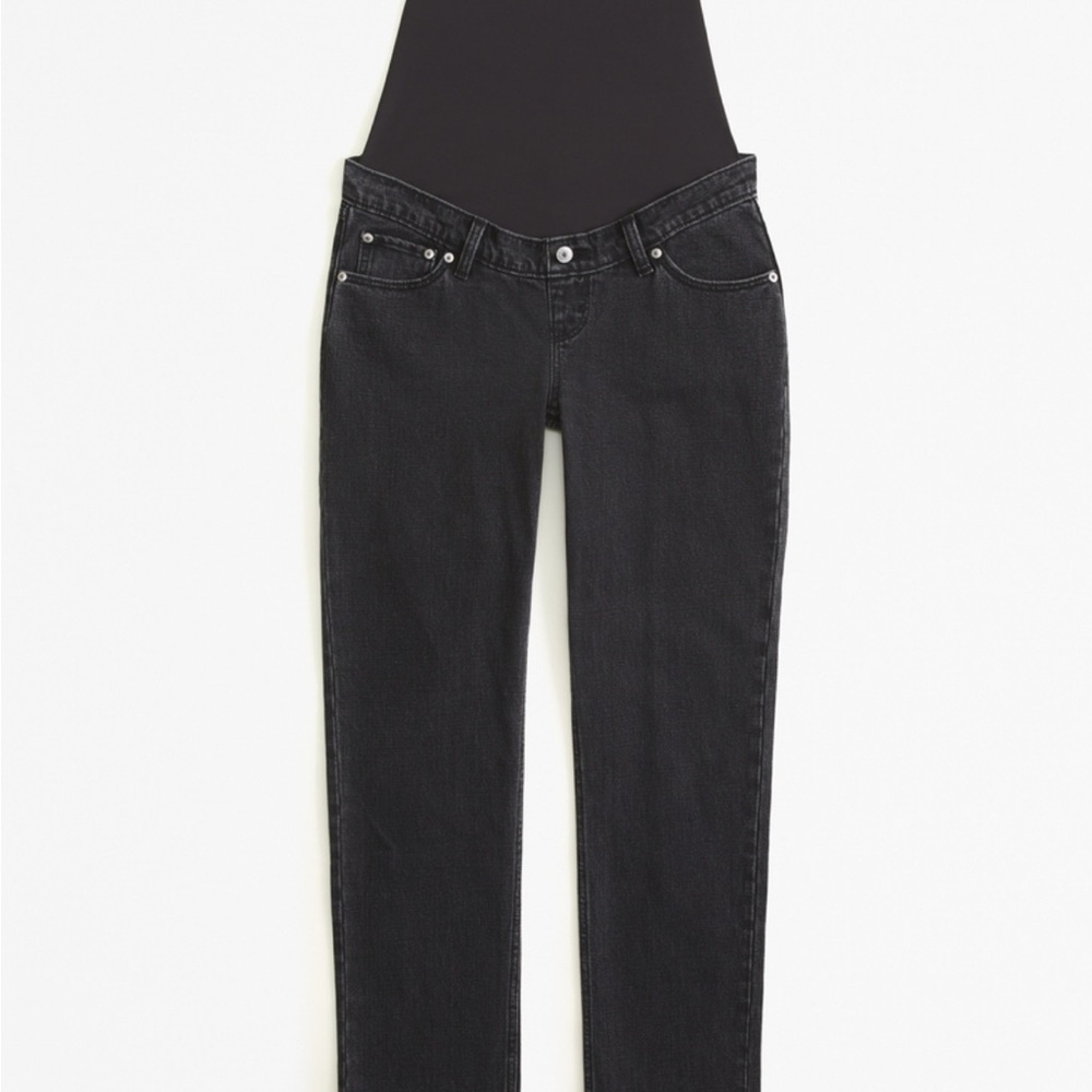 A&F Ankle Straight Maternity Jeans Black